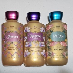 Bath & Body Works Disney Aurora Mulan Rapunzel Body Wash Set